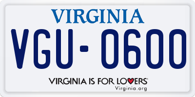 VA license plate VGU0600