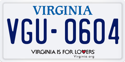 VA license plate VGU0604