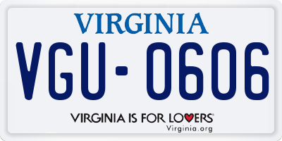 VA license plate VGU0606