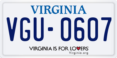 VA license plate VGU0607