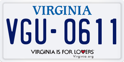 VA license plate VGU0611