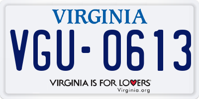 VA license plate VGU0613