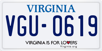 VA license plate VGU0619