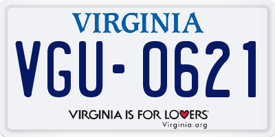 VA license plate VGU0621
