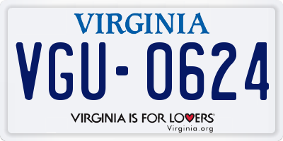 VA license plate VGU0624