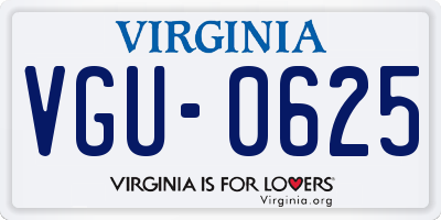 VA license plate VGU0625