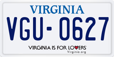 VA license plate VGU0627