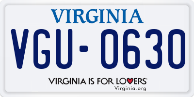 VA license plate VGU0630