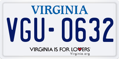 VA license plate VGU0632