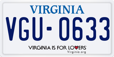 VA license plate VGU0633