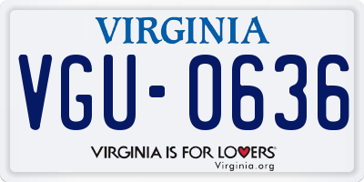 VA license plate VGU0636