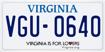 VA license plate VGU0640