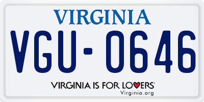VA license plate VGU0646