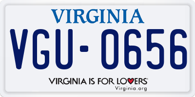 VA license plate VGU0656