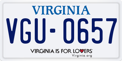 VA license plate VGU0657