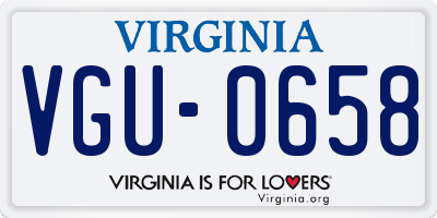VA license plate VGU0658