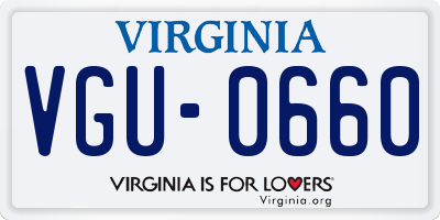 VA license plate VGU0660