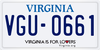 VA license plate VGU0661