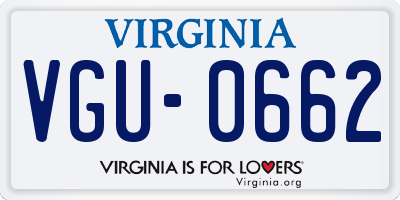 VA license plate VGU0662