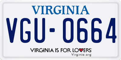 VA license plate VGU0664