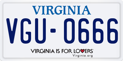 VA license plate VGU0666