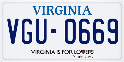VA license plate VGU0669