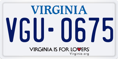 VA license plate VGU0675