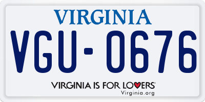 VA license plate VGU0676