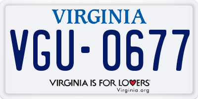 VA license plate VGU0677