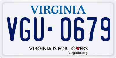VA license plate VGU0679