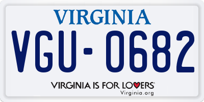 VA license plate VGU0682