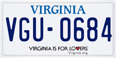 VA license plate VGU0684