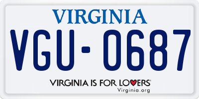 VA license plate VGU0687