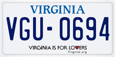 VA license plate VGU0694