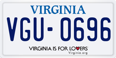 VA license plate VGU0696