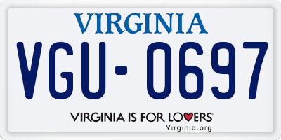 VA license plate VGU0697