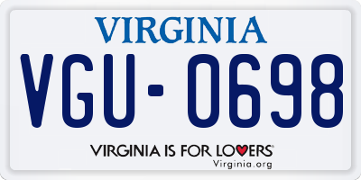 VA license plate VGU0698