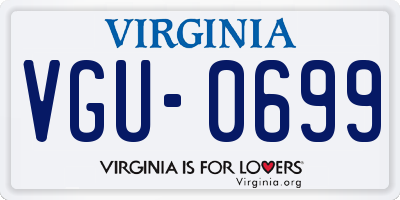 VA license plate VGU0699