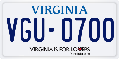 VA license plate VGU0700