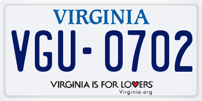 VA license plate VGU0702