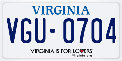 VA license plate VGU0704