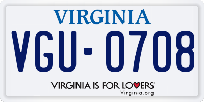 VA license plate VGU0708