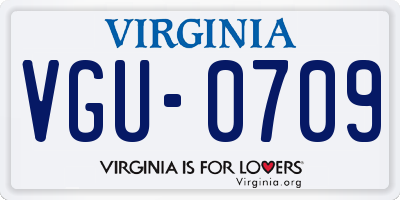 VA license plate VGU0709
