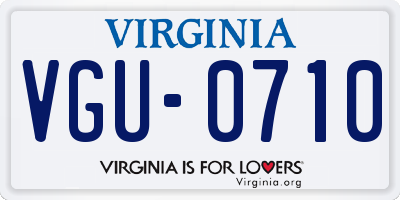 VA license plate VGU0710
