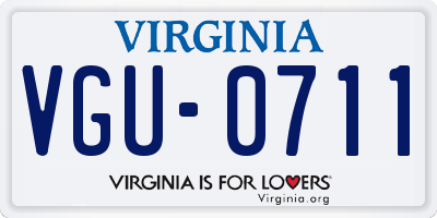 VA license plate VGU0711