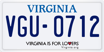 VA license plate VGU0712