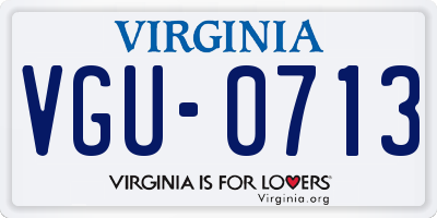 VA license plate VGU0713