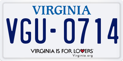 VA license plate VGU0714