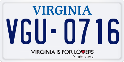 VA license plate VGU0716
