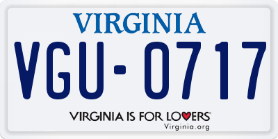 VA license plate VGU0717